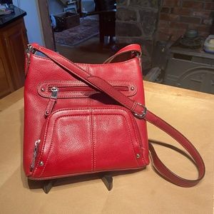 Tignanello red leather handbag - great organization inside!